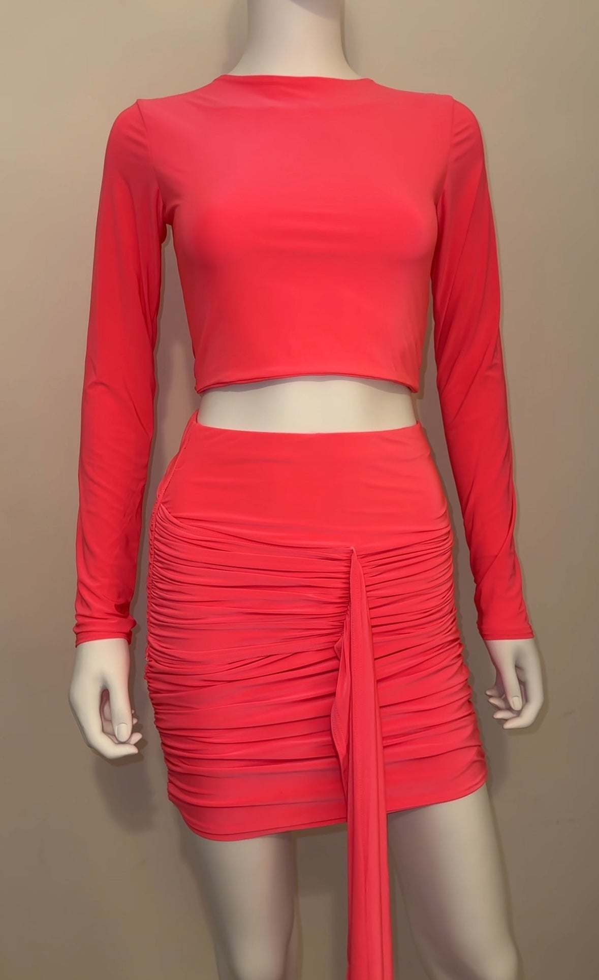 Dollie ruched drape skirt co-ord