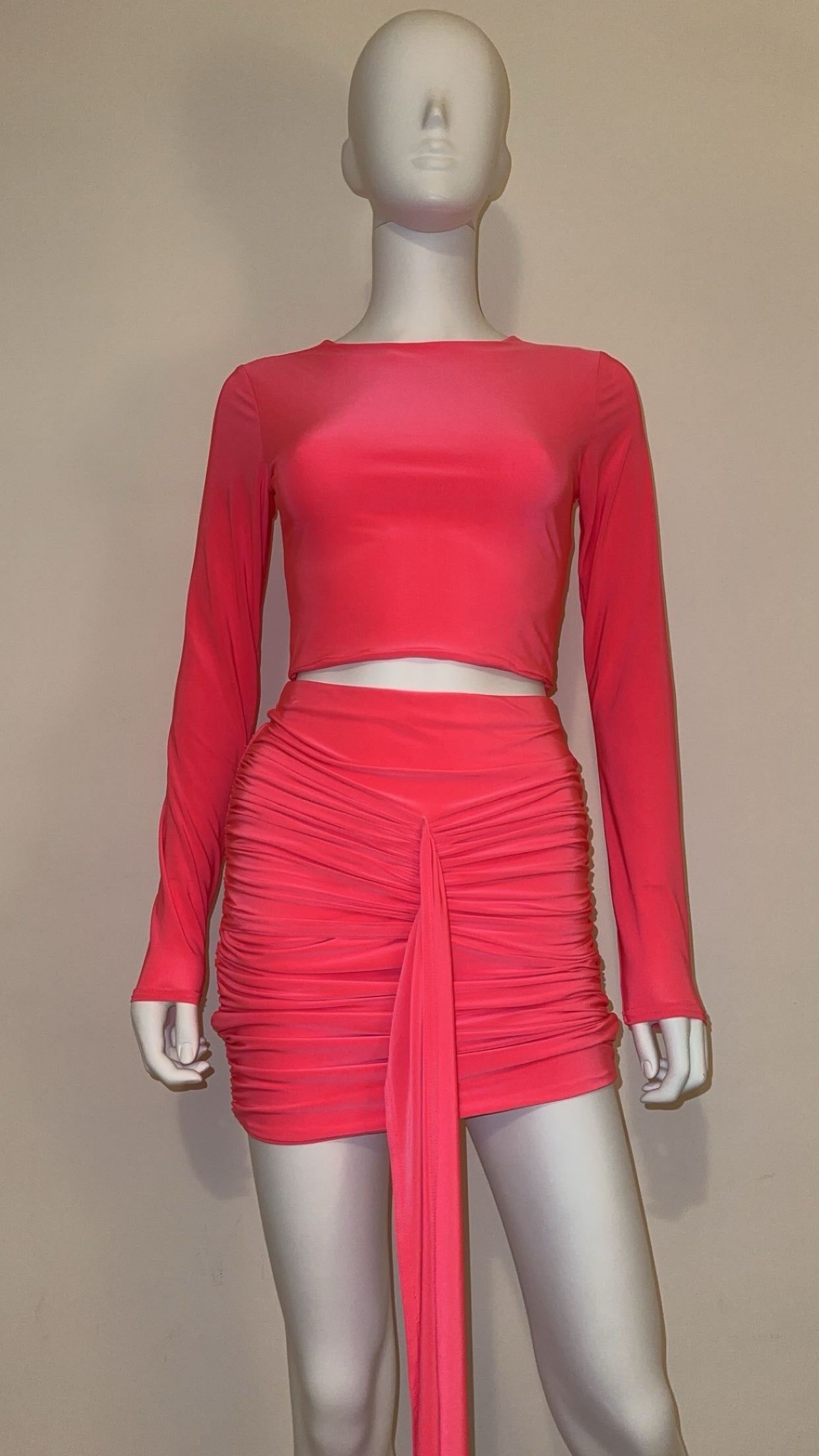 Dollie ruched drape skirt co-ord
