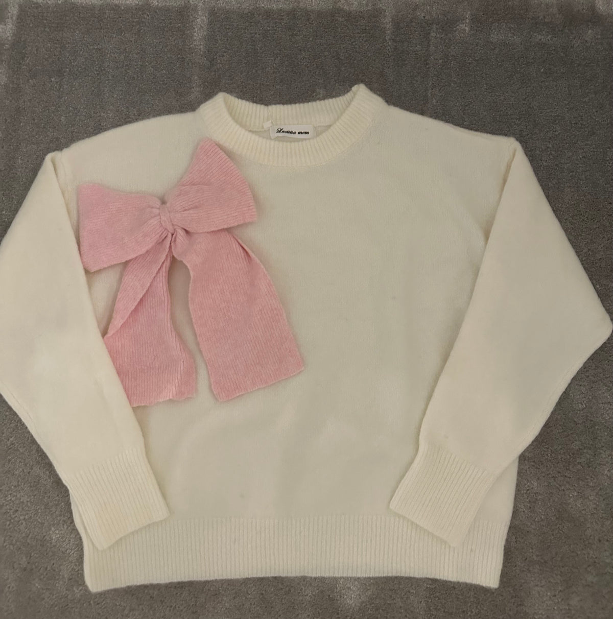 Women’s bow fluffy knit jumper