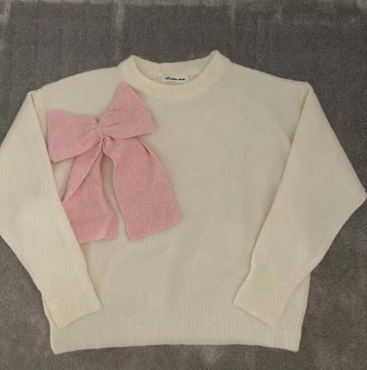 Women’s bow fluffy knit jumper