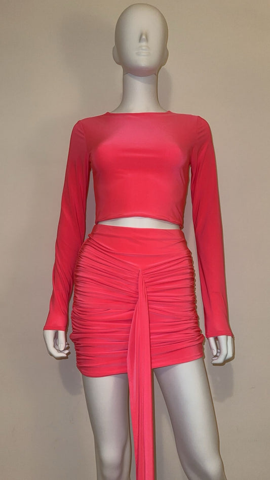 Dollie ruched drape skirt co-ord